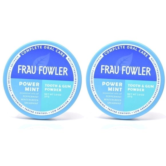 Qty (2) Frau Fowler Power Mint Tooth Powder | Peppermint, Wintergreen, Spearmint - Picture 1 of 4
